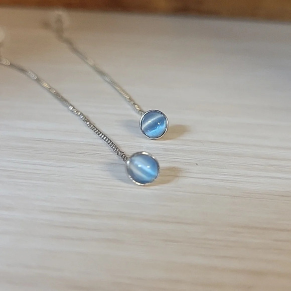 Cat's Eye Sterling Silver Threaders - Picture 4 of 6